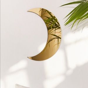 Gold crescent moon mirror
